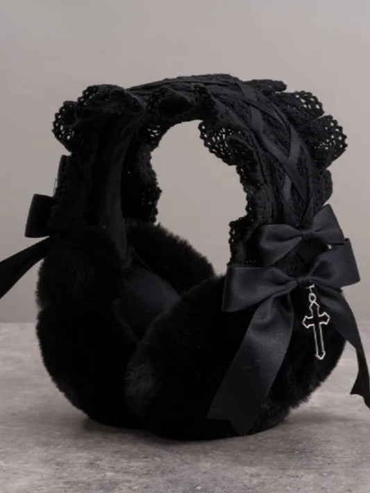 Gothic Dark Lolita Cross Earmuff
