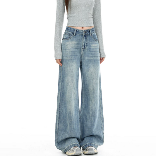 Button zip-up pocket low rise straight leg | Baggy Low Rise Jeans  | Festival Outfits Women