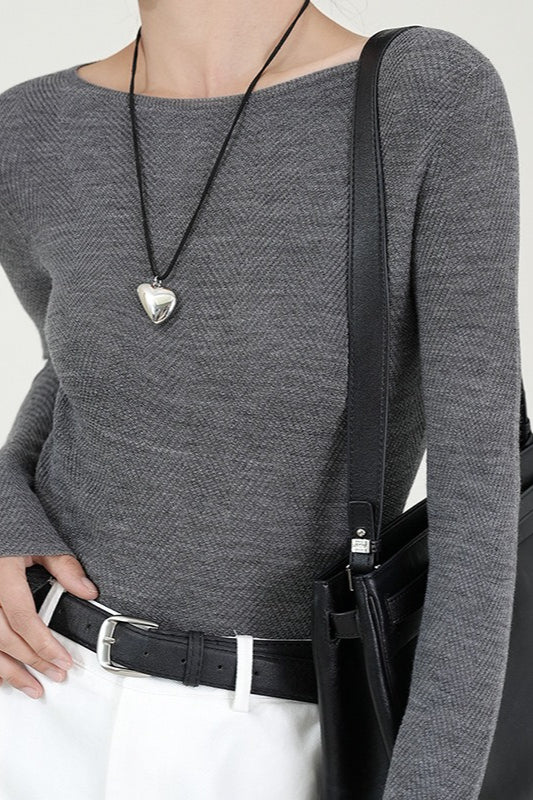 Seamless Fine Wool Knit Top