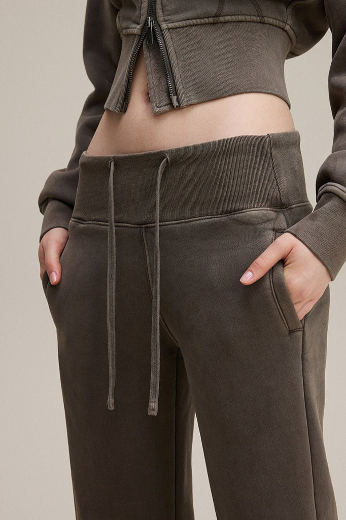 Fleece Lined Bodycon Flared Knit Pants