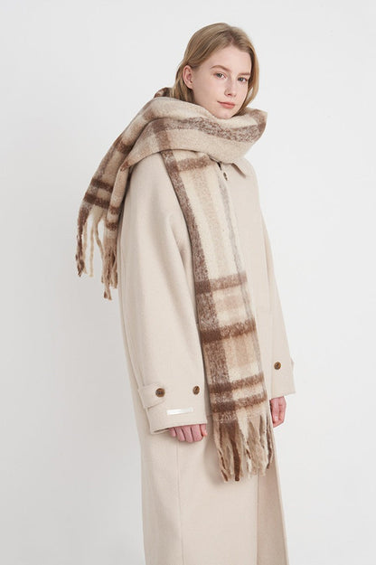 Vintage Plaid Cozy Knit Scarf