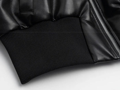 Short Thick PU Leather Jacket