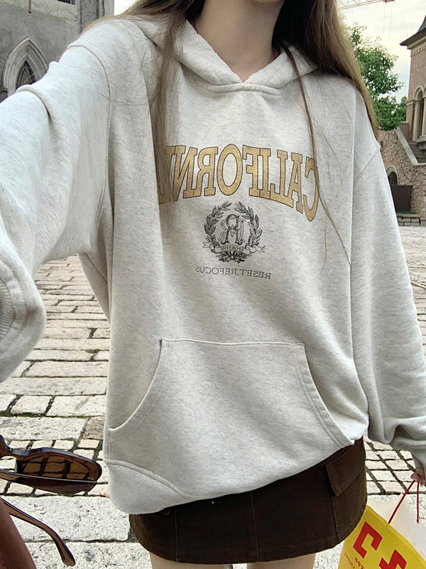 Letter Print Oversized Hoodie