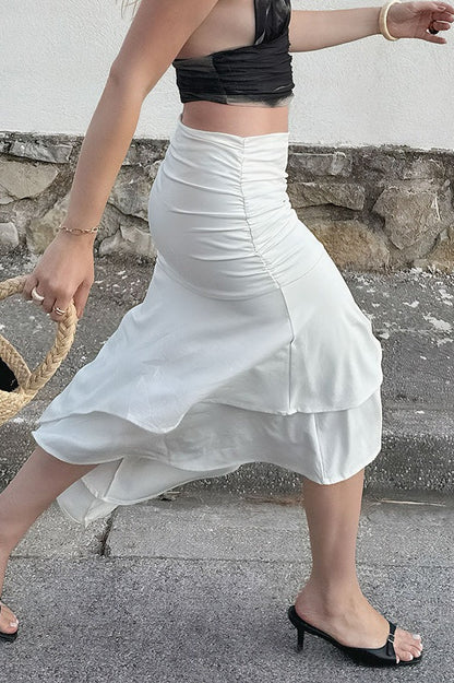 White Knit Bodycon Skirt