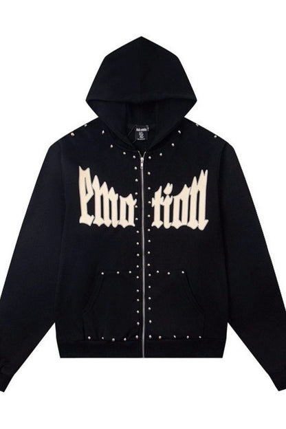 Street Y2K Rhinestone Slim Hoodie