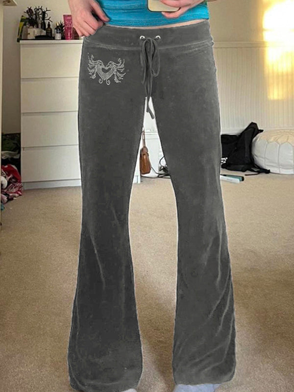 Vintage Print Straight Leg Pants