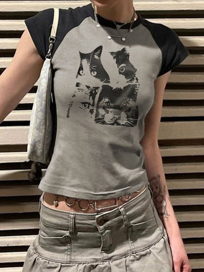 Street Spider Raglan Sleeve Cropped Top