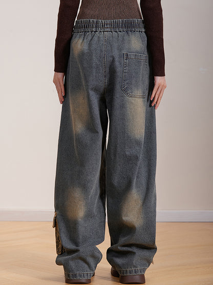 Wide leg loose straight leg Cargo Jeans