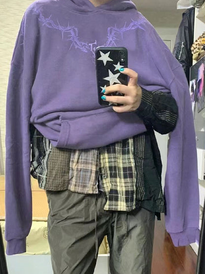 Street Thorn Print Oversized Hoodie