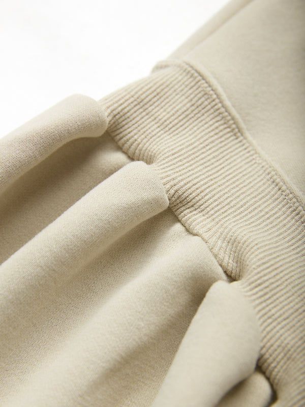 Solid Color Label Embellished Oversized Hoodie