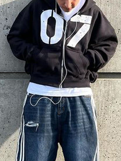 Lettering Oversized Long Sleeve Hoodie