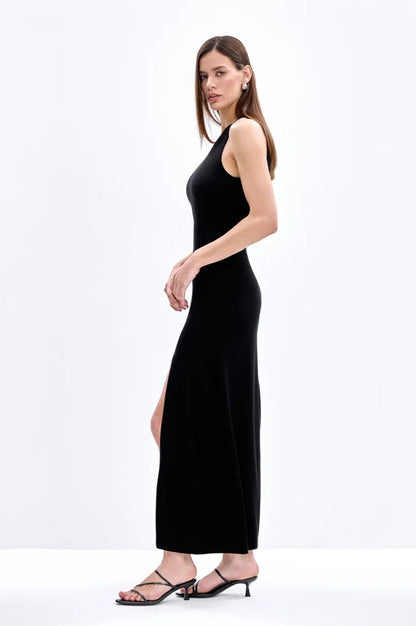 Elegant Knit Sleeveless Sweater Dress