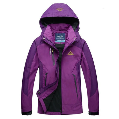 Chaqueta de esquí impermeable y elegante para mujer, con capucha y estilo activo al aire libre | Ideal para actividades al aire libre