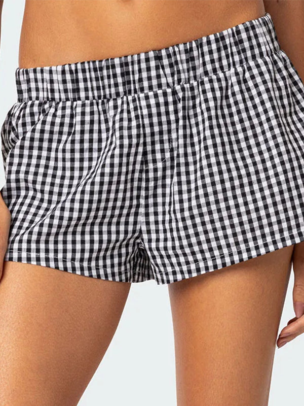 Solid color striped print Shorts