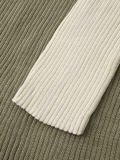 V Neck Stripe Print Sweater