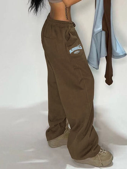 Print Bound Feet High Waist Sporty Sweatpants