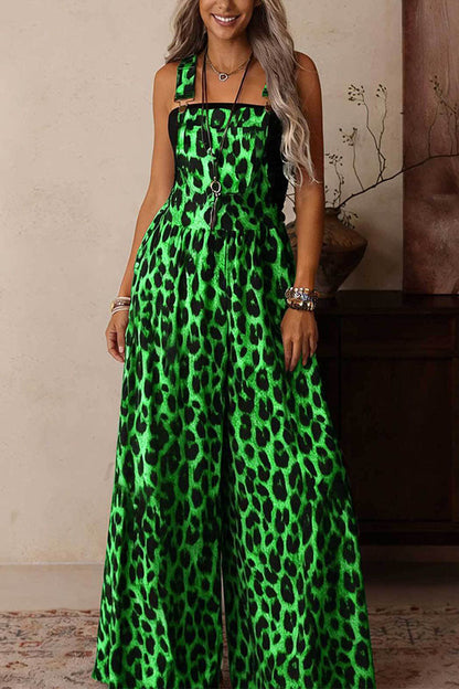 Electra Cheetah Wide-Leg Jumpsuit