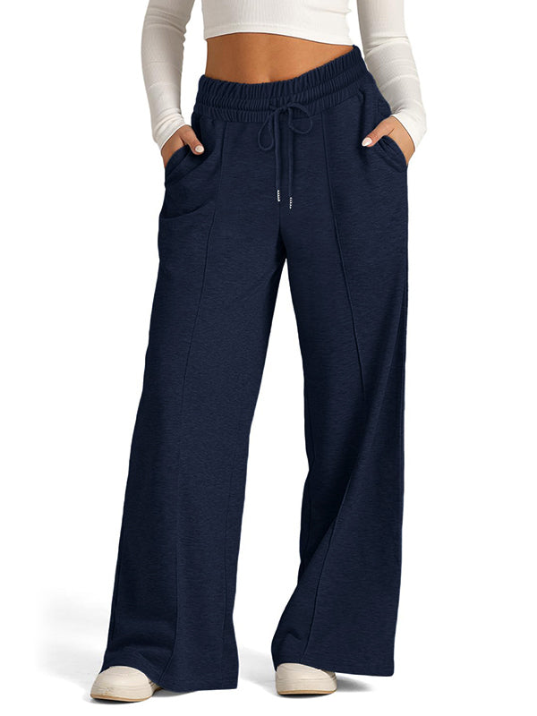 Solid Splice Drawstring Sweatpants