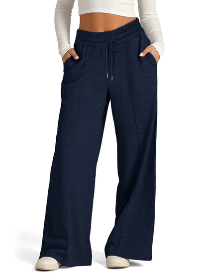Solid Splice Drawstring Sweatpants