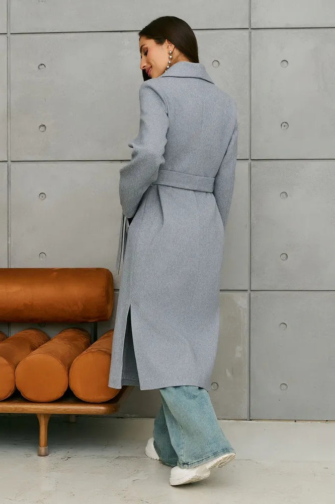 Double Breasted V-Neck Casual Wool Overcoat