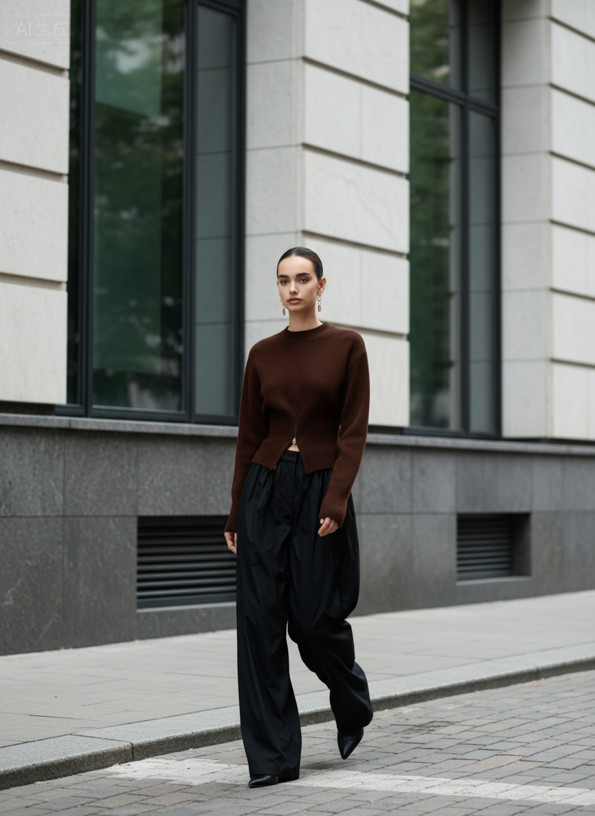 Half Zip Graceful Fuzzy Sweater