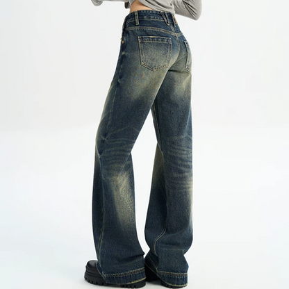 Gradient pocket button low rise straight leg | Baggy Low Rise Jeans  | Festival Outfits Women