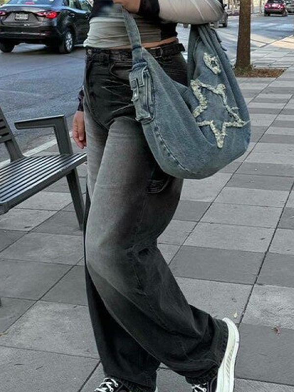 Heavy Duty Washed Loose Boyfriend Jeans