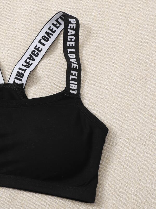 2pack Letter Strap Bralette for Women
