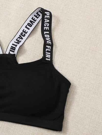 2pack Letter Strap Bralette for Women