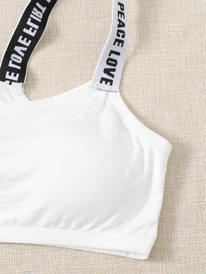 2pack Letter Strap Bralette for Women