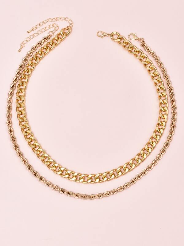 2pcs Simple Chain Necklace for Women