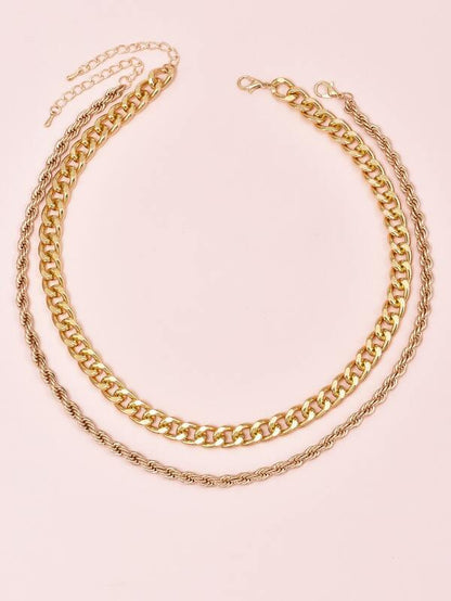 2pcs Simple Chain Necklace for Women