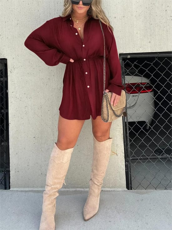 Olwen - Camisa larga y pantalón corto - Estilo chic y moderno - Ideal para verano