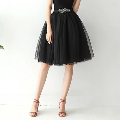 2025 Women Denim Workwear Skirt Draw Pleat Casual Fashion Elastic Waist Skirt