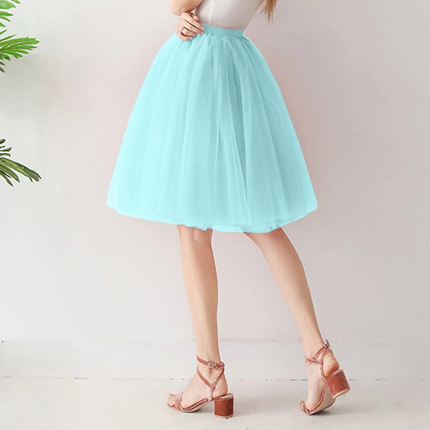 2025 Women Denim Workwear Skirt Draw Pleat Casual Fashion Elastic Waist Skirt