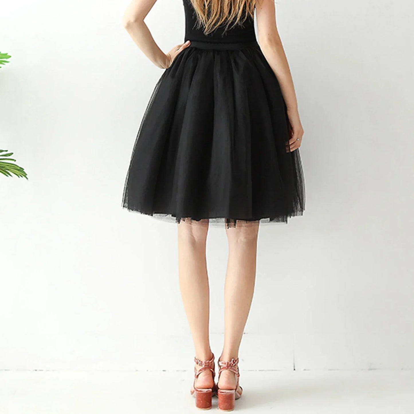 2025 Women Denim Workwear Skirt Draw Pleat Casual Fashion Elastic Waist Skirt