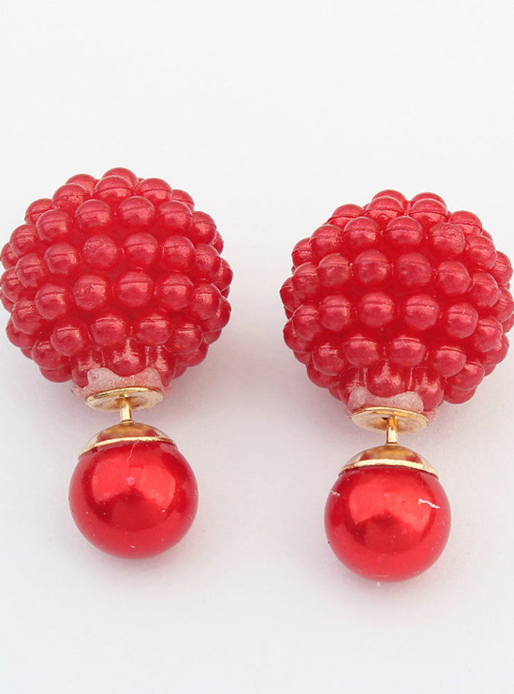 Charm Pearl Statement Stud Earrings