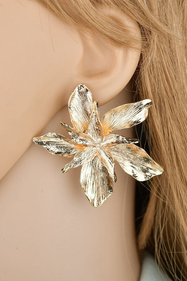 Large Floral Drop Earrings