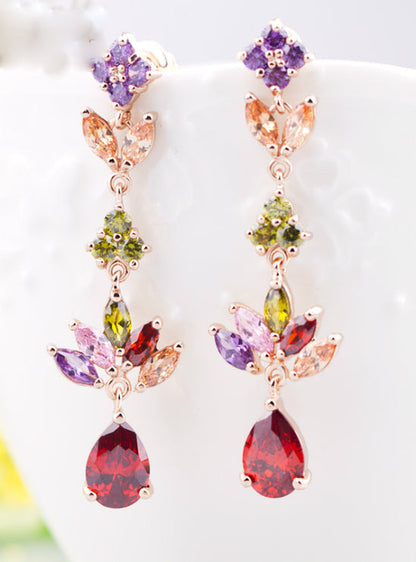 Multicolor AAA Zircon Stone Dangle Earrings