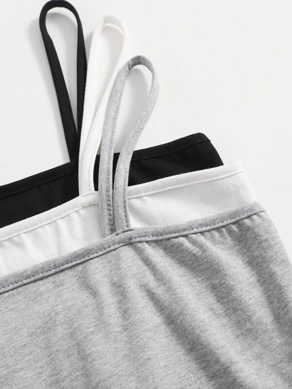 3 Pack Solid Cami Top for Women