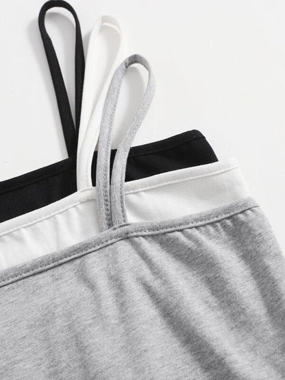 3 Pack Solid Cami Top for Women