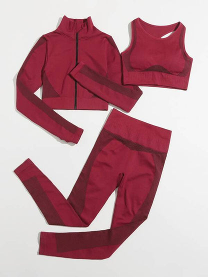 3 Pack Stripe Print Sports Set for Women