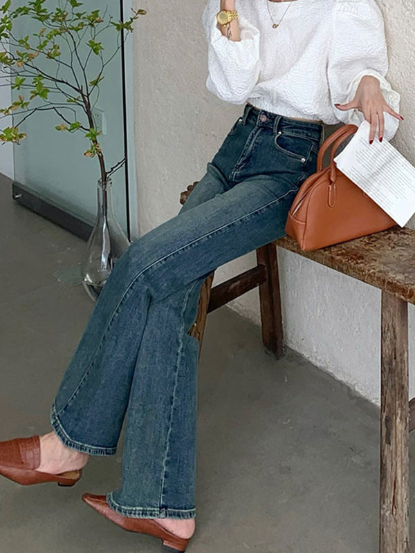 Vintage Blue High Rise Flare Jeans