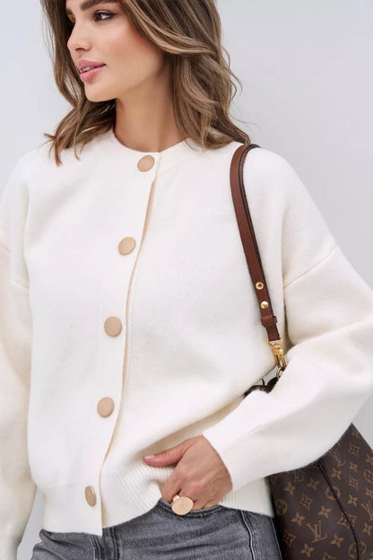 Solid Color Relaxed Knit Cardigan