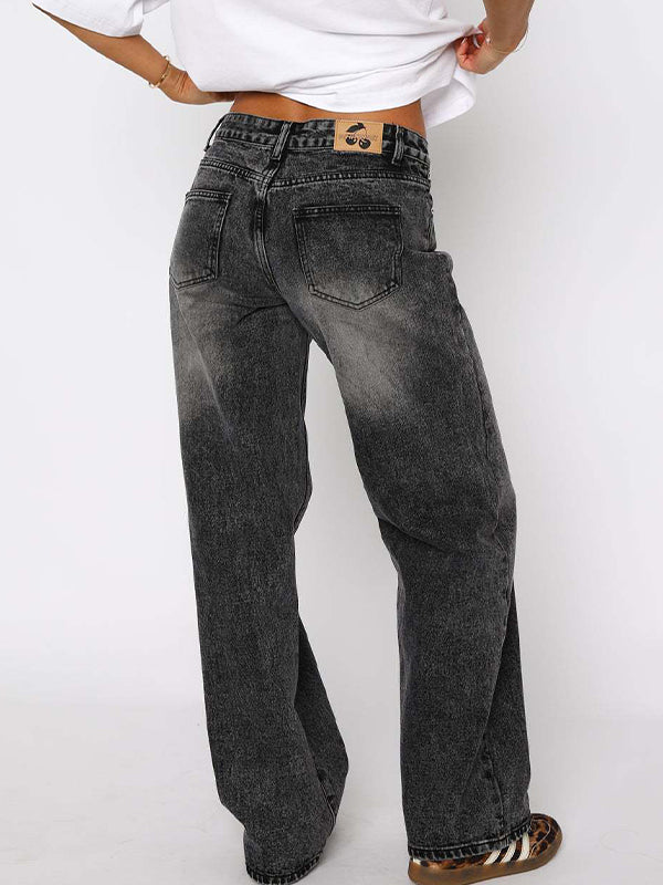 Versatile Simple Midriff Boyfriend Jeans