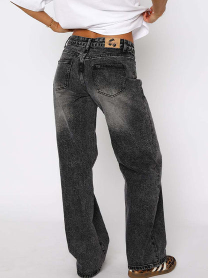Versatile Simple Midriff Boyfriend Jeans