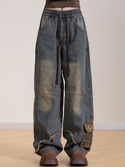 Wide leg loose straight leg Cargo Jeans