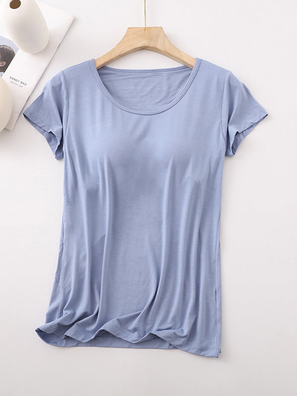 Modal Built-In Padding Short Sleeve
