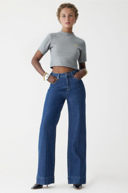 Wide Leg Stretch High Waist Relaxed Jeans