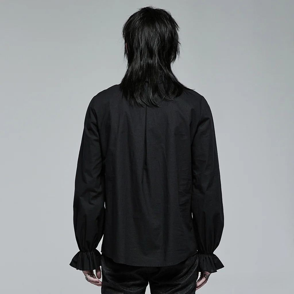 Black Gothic Embroidered Lace Blouse